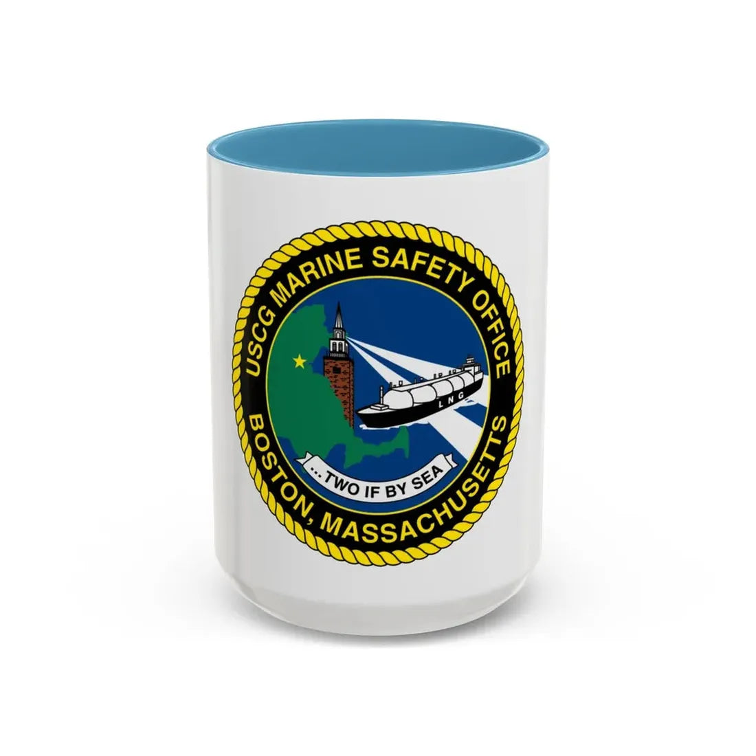 USCG MSO Boston Marine Safety Office (U.S. Coast Guard) Accent Coffee Mug 15oz Light Blue - Go Mug Yourself