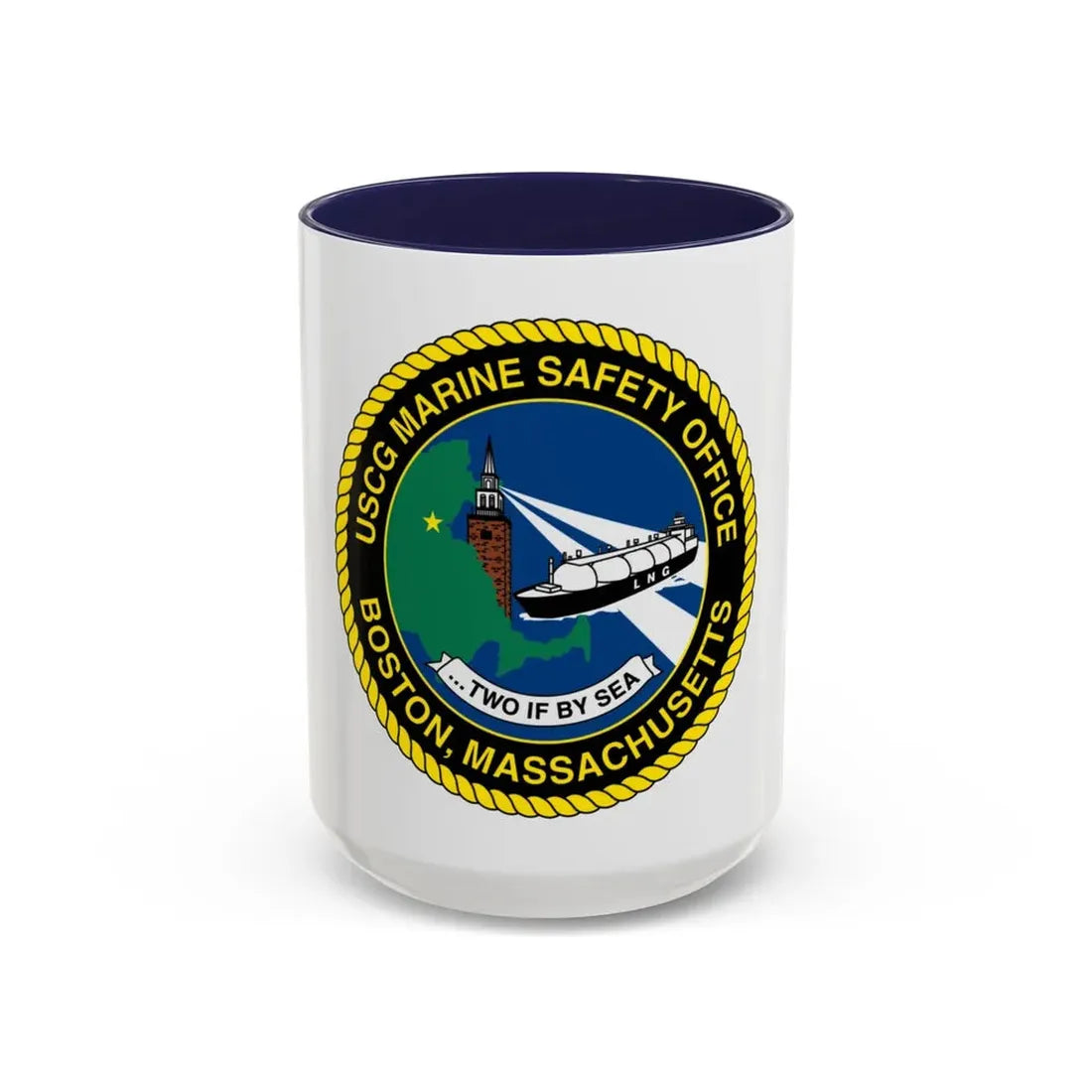 USCG MSO Boston Marine Safety Office (U.S. Coast Guard) Accent Coffee Mug 15oz Navy - Go Mug Yourself