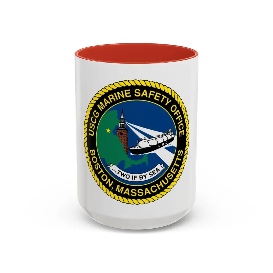 USCG MSO Boston Marine Safety Office (U.S. Coast Guard) Accent Coffee Mug 15oz Red - Go Mug Yourself