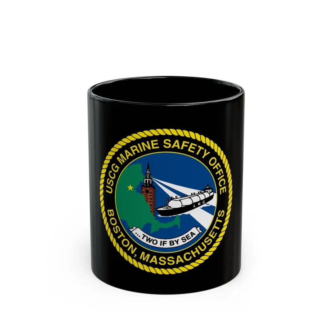 USCG MSO Boston Marine Safety Office (U.S. Coast Guard) Black Coffee Mug 11oz - Go Mug Yourself