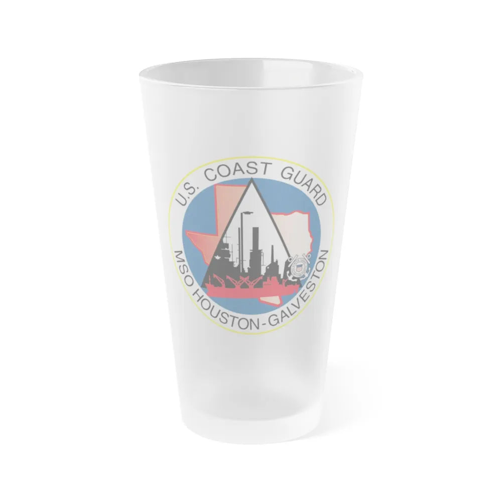 USCG MSO Houston Galveston (U.S. Coast Guard) Frosted Pint Glass 16oz-Go Mug Yourself