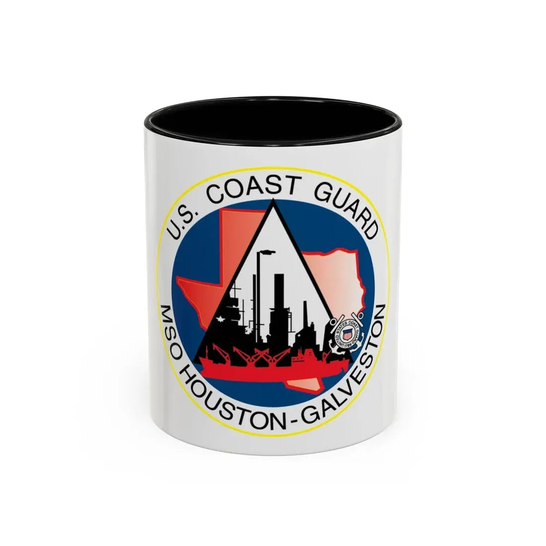 USCG MSO Houston Galveston (U.S. Coast Guard) Accent Coffee Mug 11oz Black - Go Mug Yourself