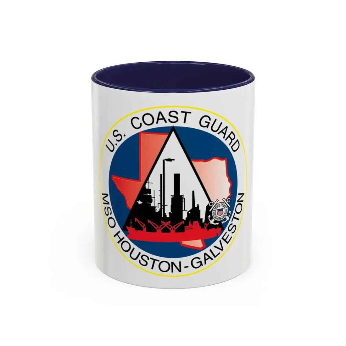 USCG MSO Houston Galveston (U.S. Coast Guard) Accent Coffee Mug 11oz Navy - Go Mug Yourself