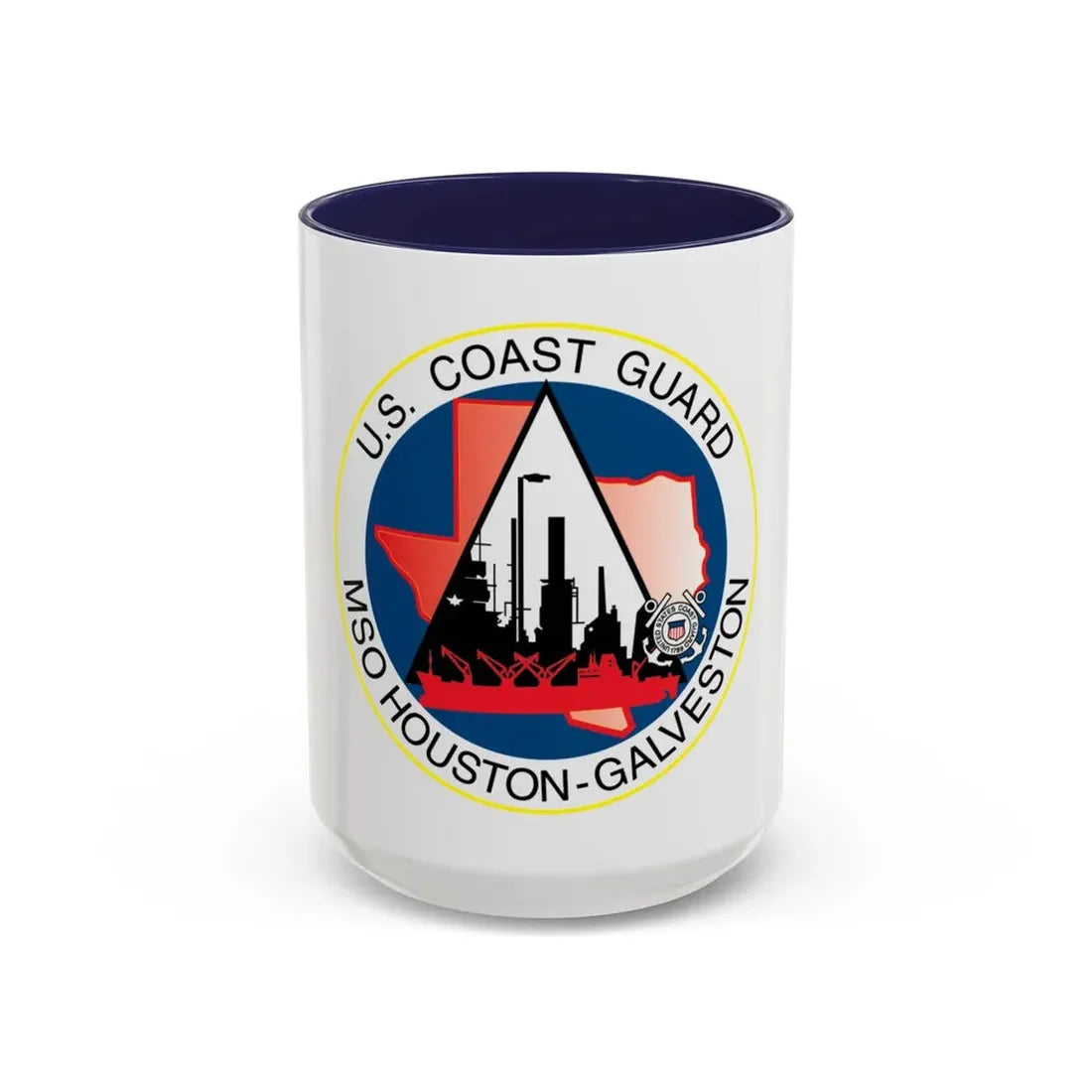 USCG MSO Houston Galveston (U.S. Coast Guard) Accent Coffee Mug 15oz Navy - Go Mug Yourself