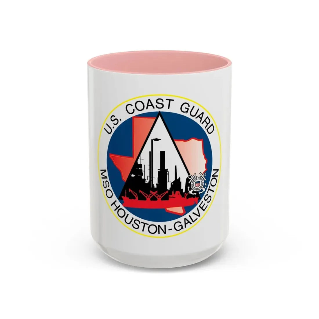 USCG MSO Houston Galveston (U.S. Coast Guard) Accent Coffee Mug 15oz Pink - Go Mug Yourself