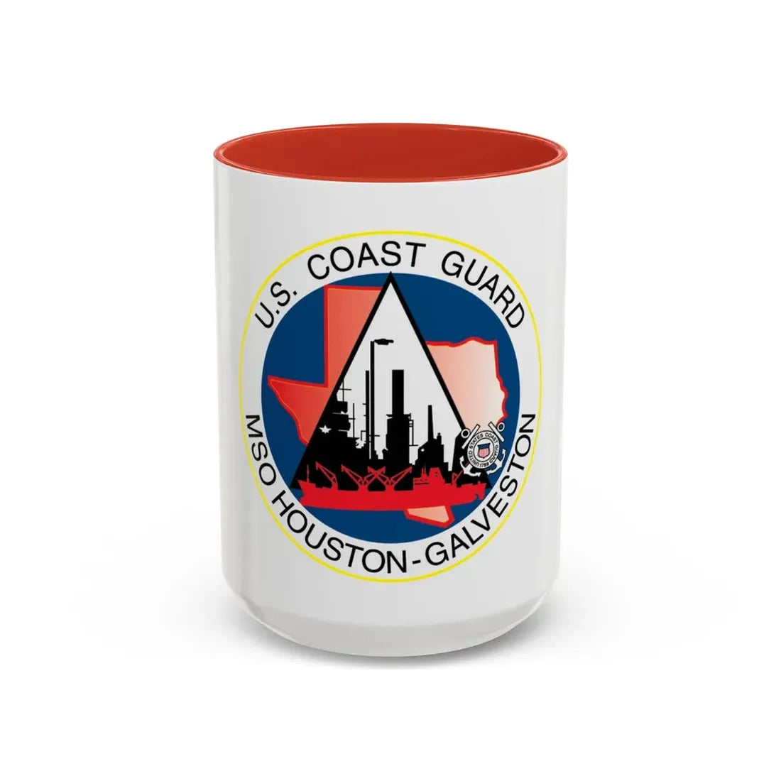 USCG MSO Houston Galveston (U.S. Coast Guard) Accent Coffee Mug 15oz Red - Go Mug Yourself