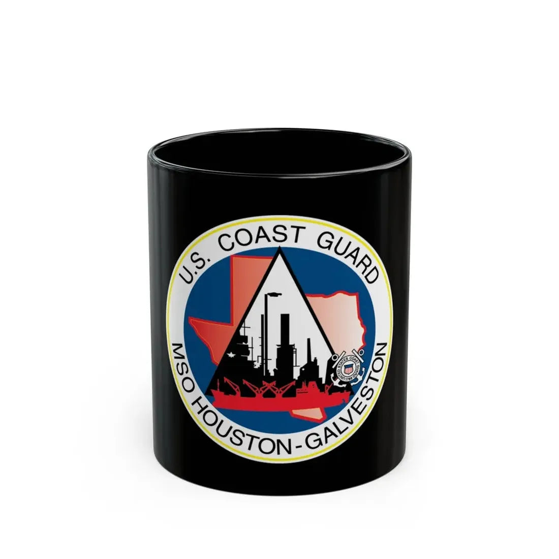 USCG MSO Houston Galveston (U.S. Coast Guard) Black Coffee Mug 11oz - Go Mug Yourself