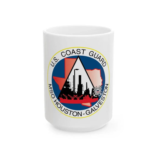 USCG MSO Houston Galveston (U.S. Coast Guard) White Coffee Mug 15oz - Go Mug Yourself