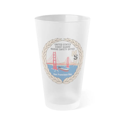 USCG MSO San Francisco Bay (U.S. Coast Guard) Frosted Pint Glass 16oz-Go Mug Yourself