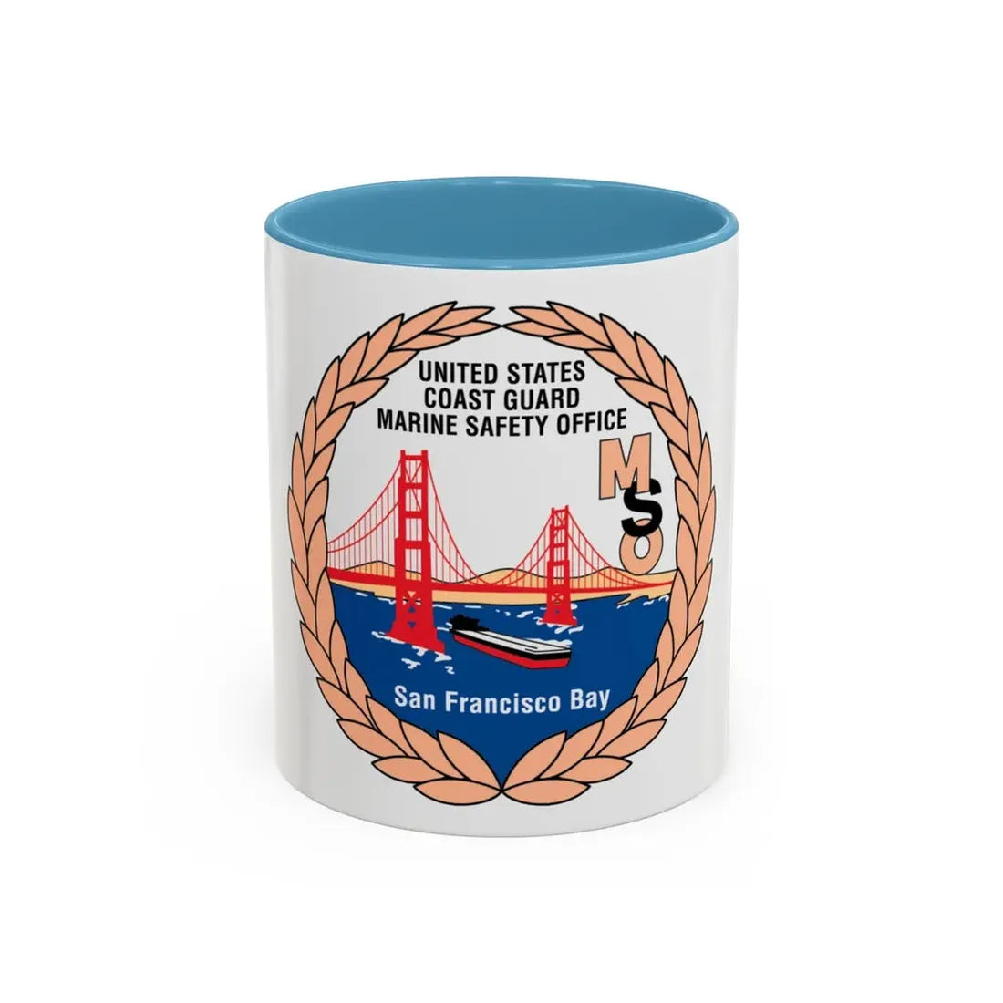 USCG MSO San Francisco Bay (U.S. Coast Guard) Accent Coffee Mug 11oz Light Blue - Go Mug Yourself