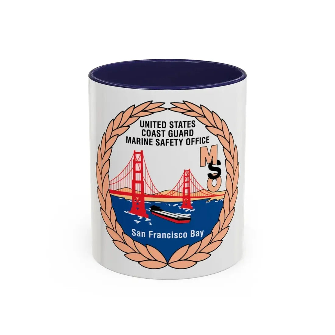 USCG MSO San Francisco Bay (U.S. Coast Guard) Accent Coffee Mug 11oz Navy - Go Mug Yourself