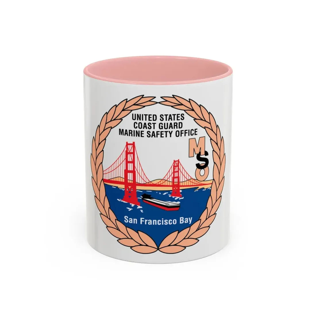 USCG MSO San Francisco Bay (U.S. Coast Guard) Accent Coffee Mug 11oz Pink - Go Mug Yourself