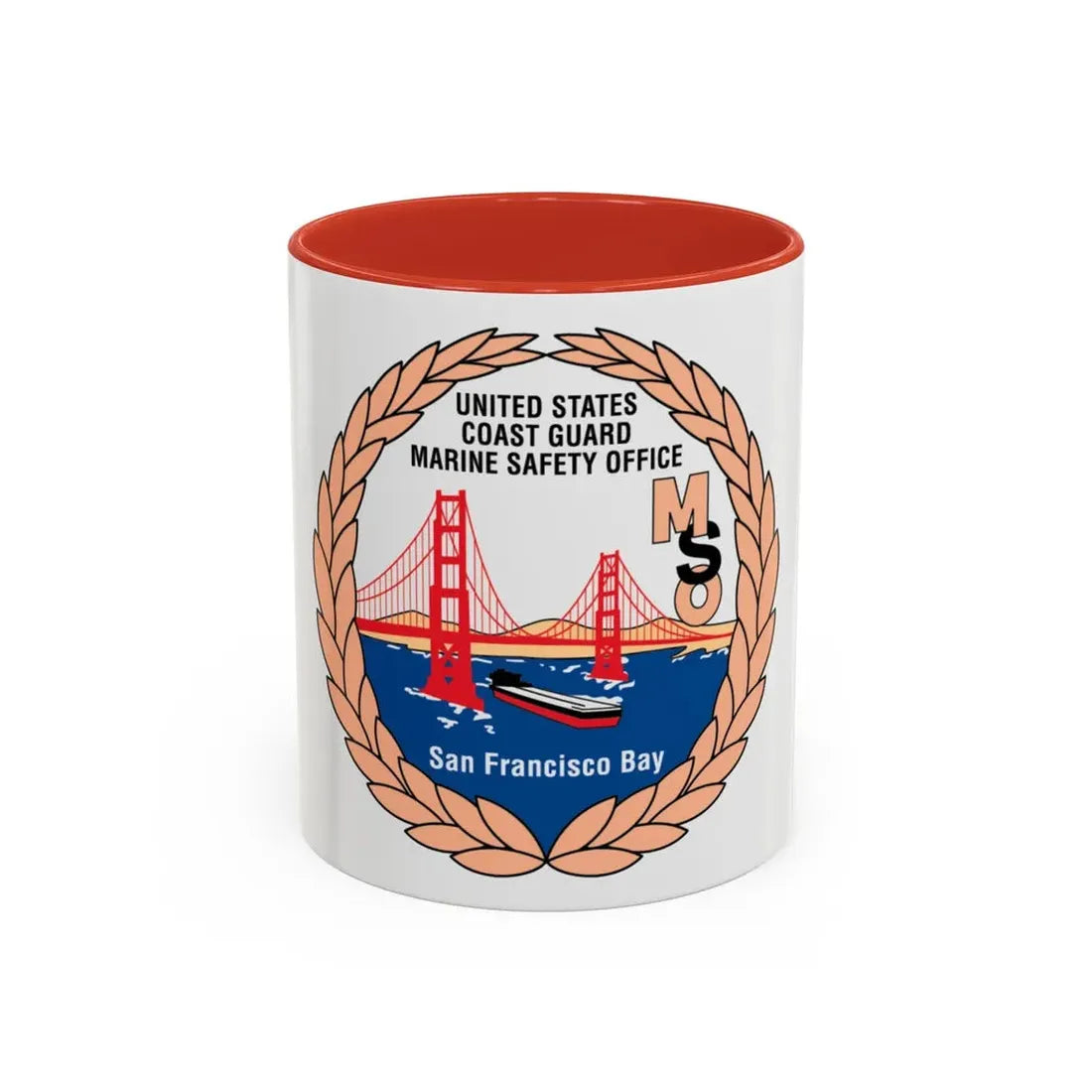 USCG MSO San Francisco Bay (U.S. Coast Guard) Accent Coffee Mug 11oz Red - Go Mug Yourself