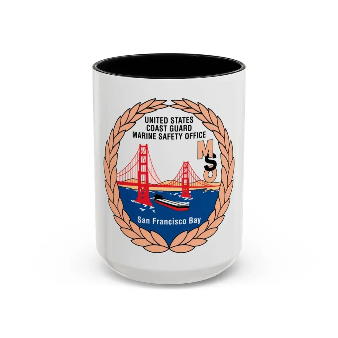 USCG MSO San Francisco Bay (U.S. Coast Guard) Accent Coffee Mug 15oz Black - Go Mug Yourself