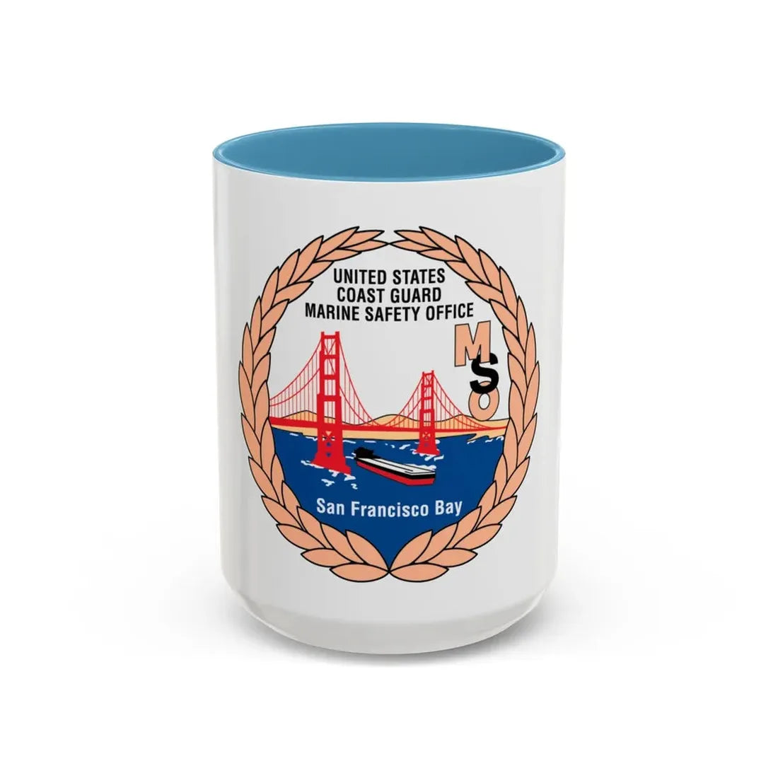 USCG MSO San Francisco Bay (U.S. Coast Guard) Accent Coffee Mug 15oz Light Blue - Go Mug Yourself