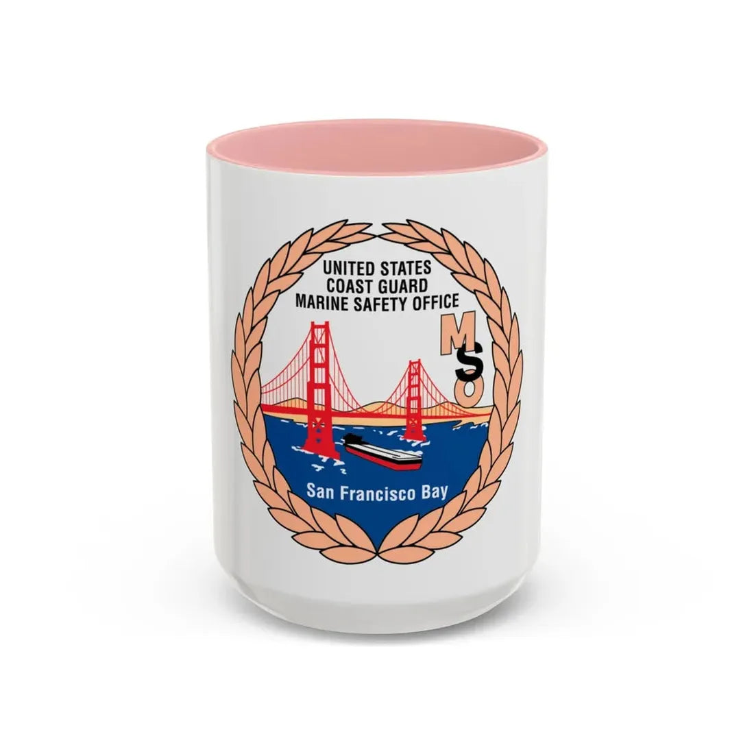 USCG MSO San Francisco Bay (U.S. Coast Guard) Accent Coffee Mug 15oz Pink - Go Mug Yourself