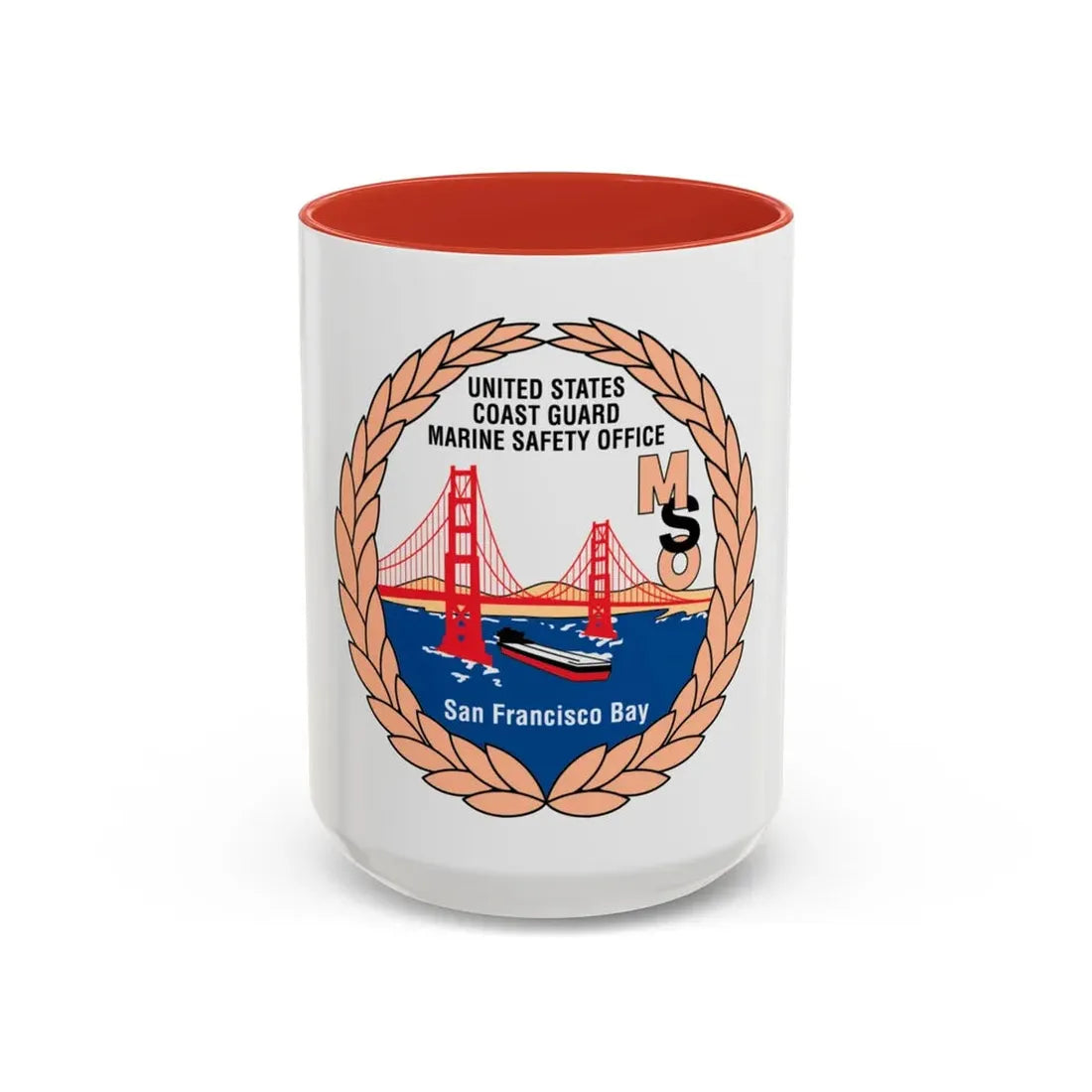 USCG MSO San Francisco Bay (U.S. Coast Guard) Accent Coffee Mug 15oz Red - Go Mug Yourself