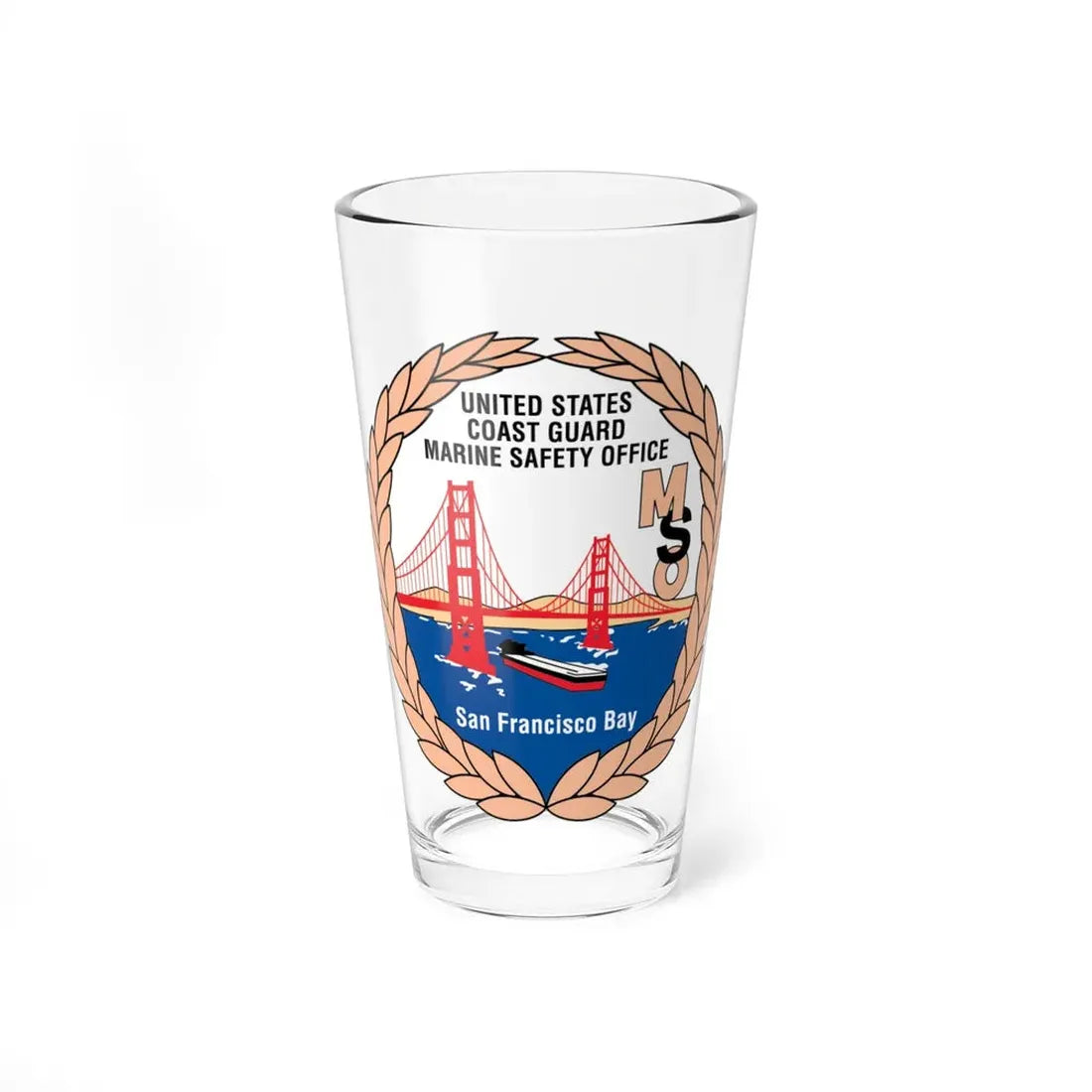 USCG MSO San Francisco Bay (U.S. Coast Guard) Pint Glass 16oz 16oz - Go Mug Yourself