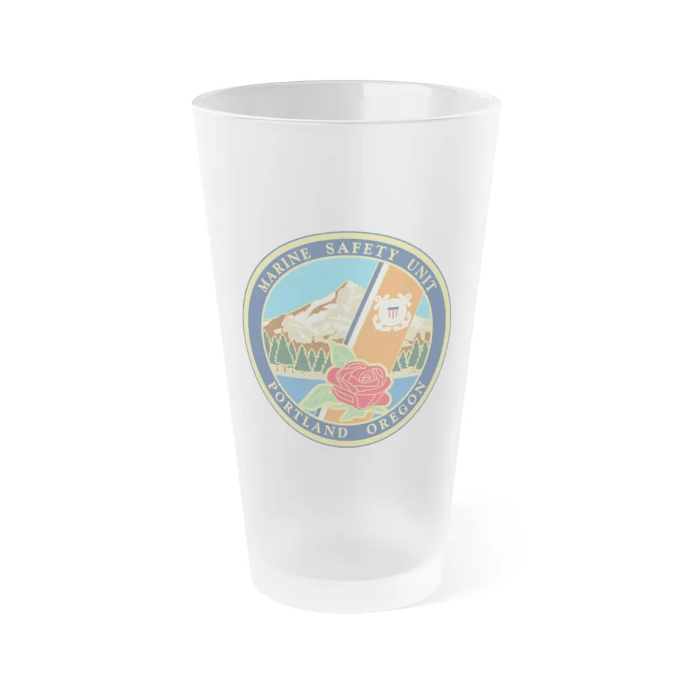 USCG MSU Portland (U.S. Coast Guard) Frosted Pint Glass 16oz-Go Mug Yourself