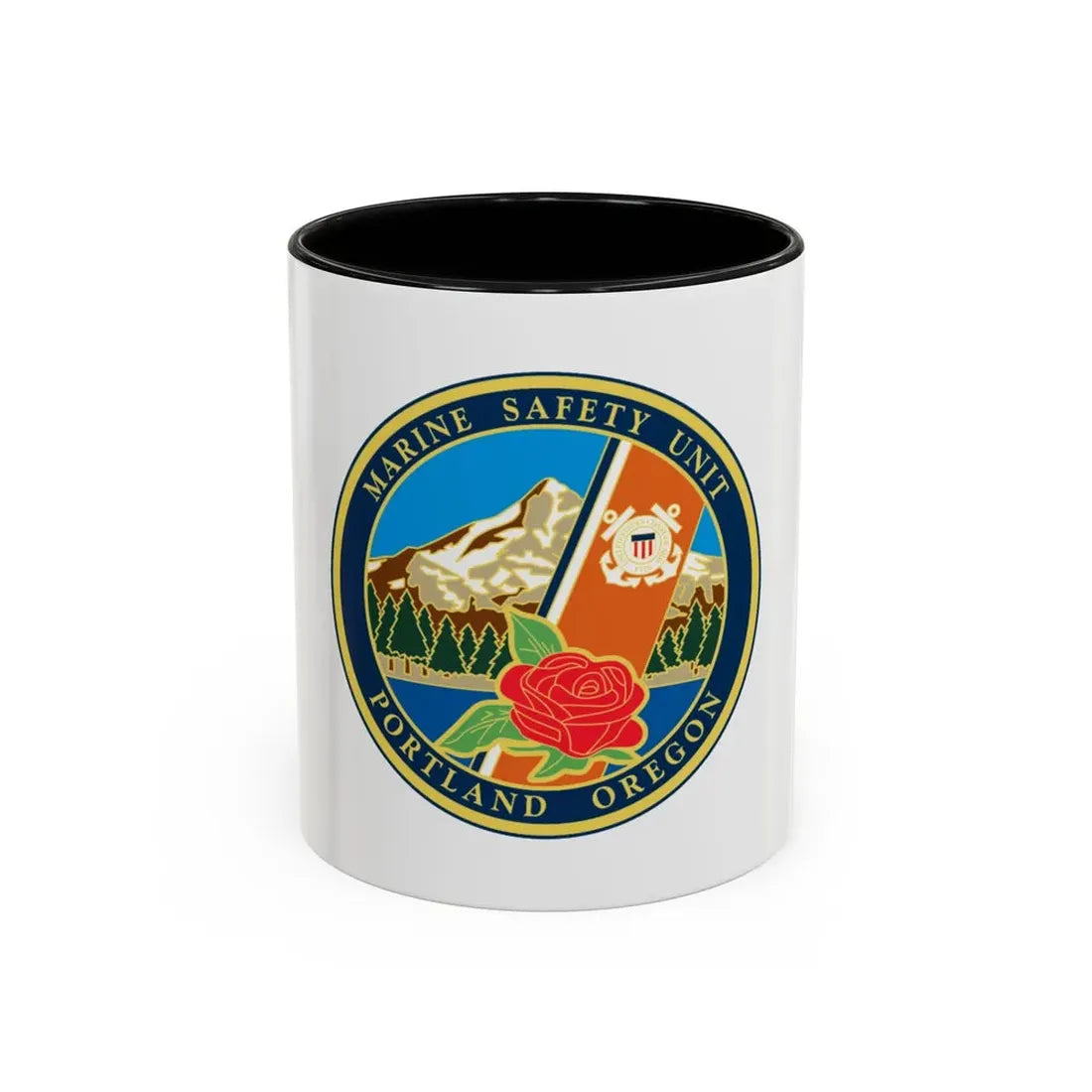 USCG MSU Portland (U.S. Coast Guard) Accent Coffee Mug 11oz Black - Go Mug Yourself