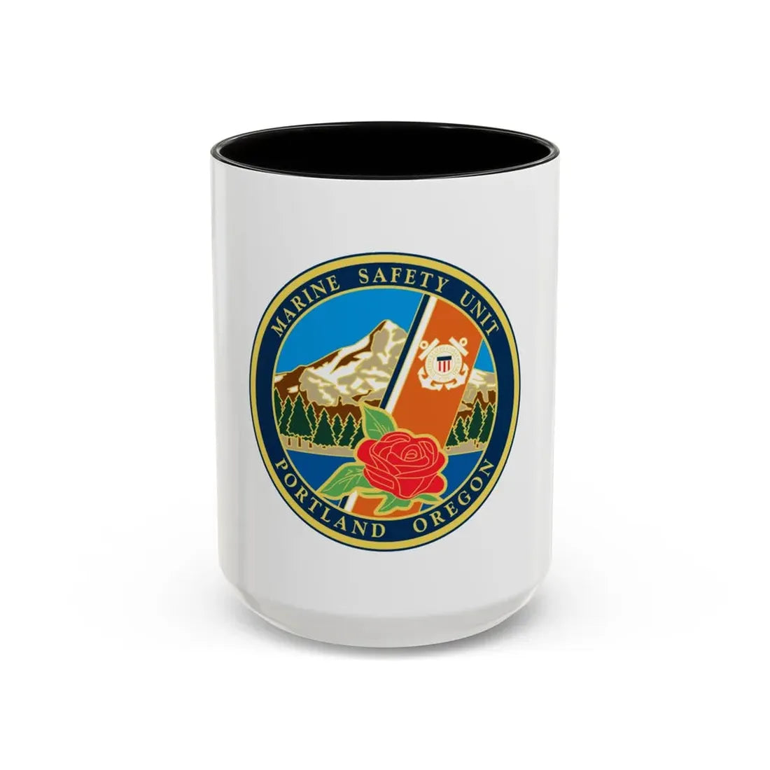 USCG MSU Portland (U.S. Coast Guard) Accent Coffee Mug 15oz Black - Go Mug Yourself