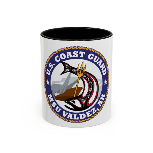 USCG MSU Valdez AK (U.S. Coast Guard) Accent Coffee Mug 11oz Black - Go Mug Yourself