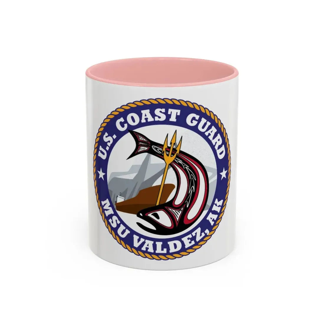 USCG MSU Valdez AK (U.S. Coast Guard) Accent Coffee Mug 11oz Pink - Go Mug Yourself
