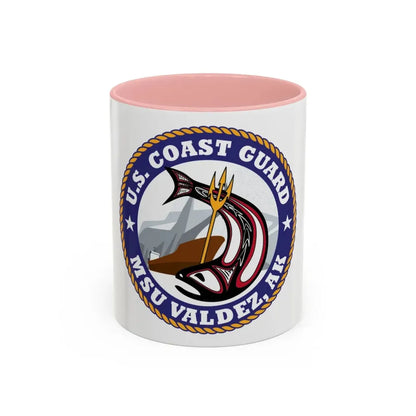 USCG MSU Valdez AK (U.S. Coast Guard) Accent Coffee Mug 11oz Pink - Go Mug Yourself
