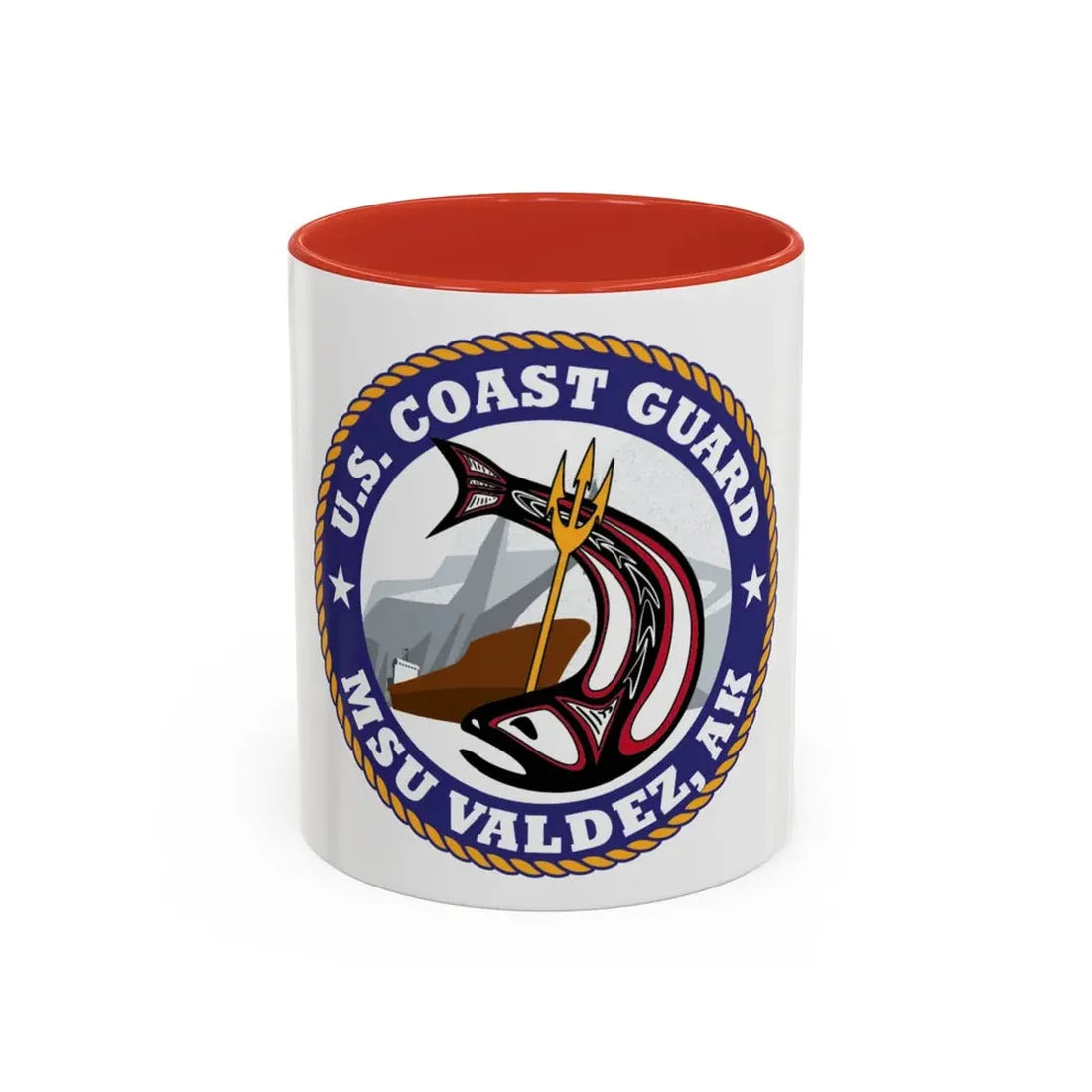 USCG MSU Valdez AK (U.S. Coast Guard) Accent Coffee Mug 11oz Red - Go Mug Yourself