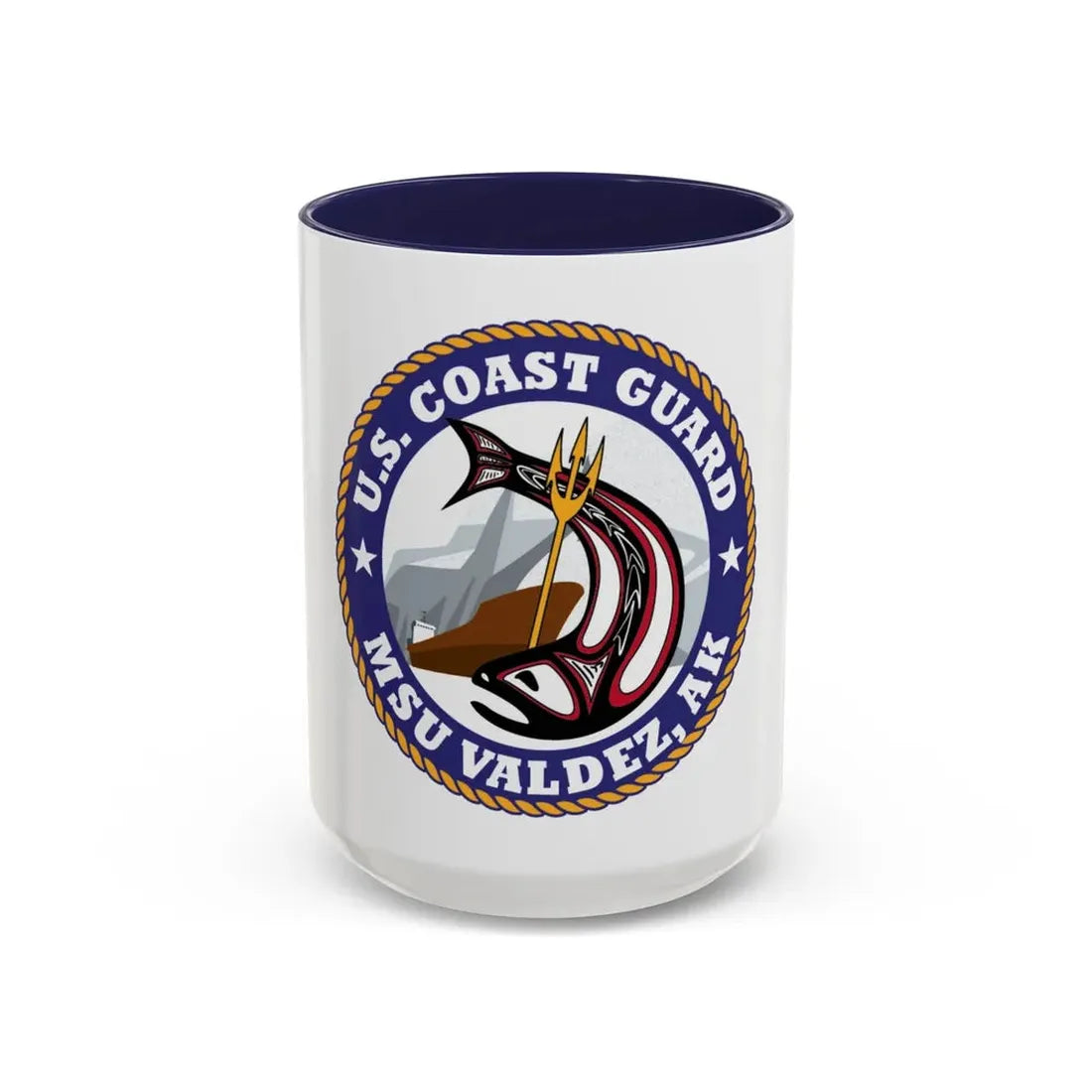 USCG MSU Valdez AK (U.S. Coast Guard) Accent Coffee Mug 15oz Navy - Go Mug Yourself