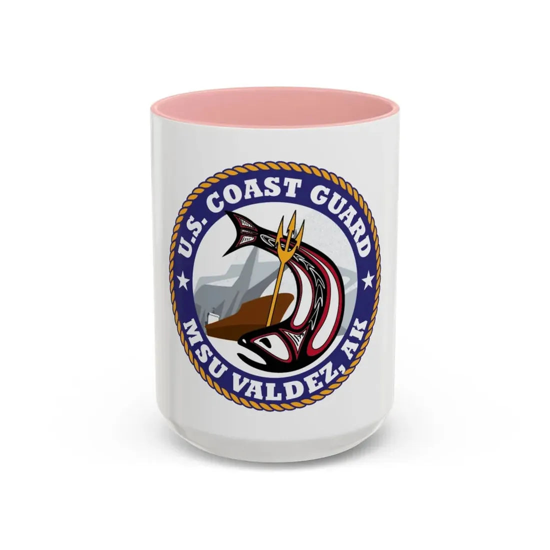 USCG MSU Valdez AK (U.S. Coast Guard) Accent Coffee Mug 15oz Pink - Go Mug Yourself