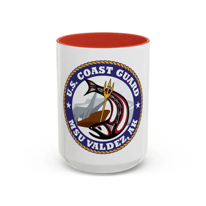 USCG MSU Valdez AK (U.S. Coast Guard) Accent Coffee Mug 15oz Red - Go Mug Yourself