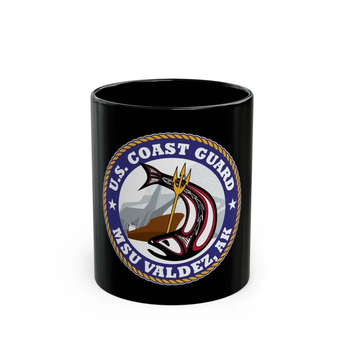 USCG MSU Valdez AK (U.S. Coast Guard) Black Coffee Mug 11oz - Go Mug Yourself