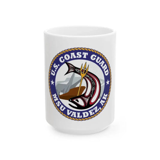 USCG MSU Valdez AK (U.S. Coast Guard) White Coffee Mug 15oz - Go Mug Yourself