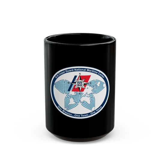 USCG National Matitime Center (U.S. Coast Guard) Black Coffee Mug-15oz-Go Mug Yourself