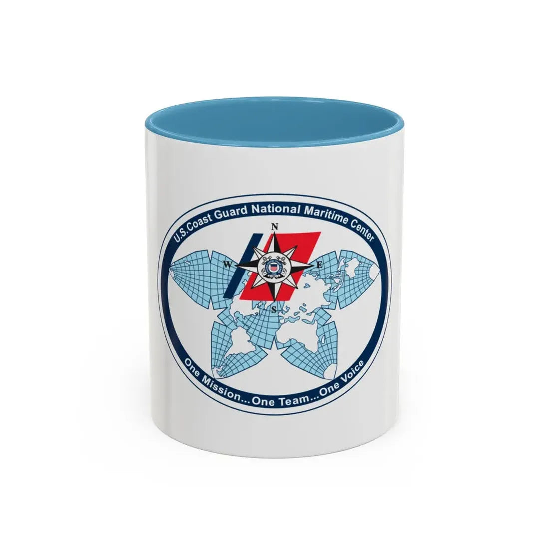 USCG National Matitime Center (U.S. Coast Guard) Accent Coffee Mug 11oz Light Blue - Go Mug Yourself