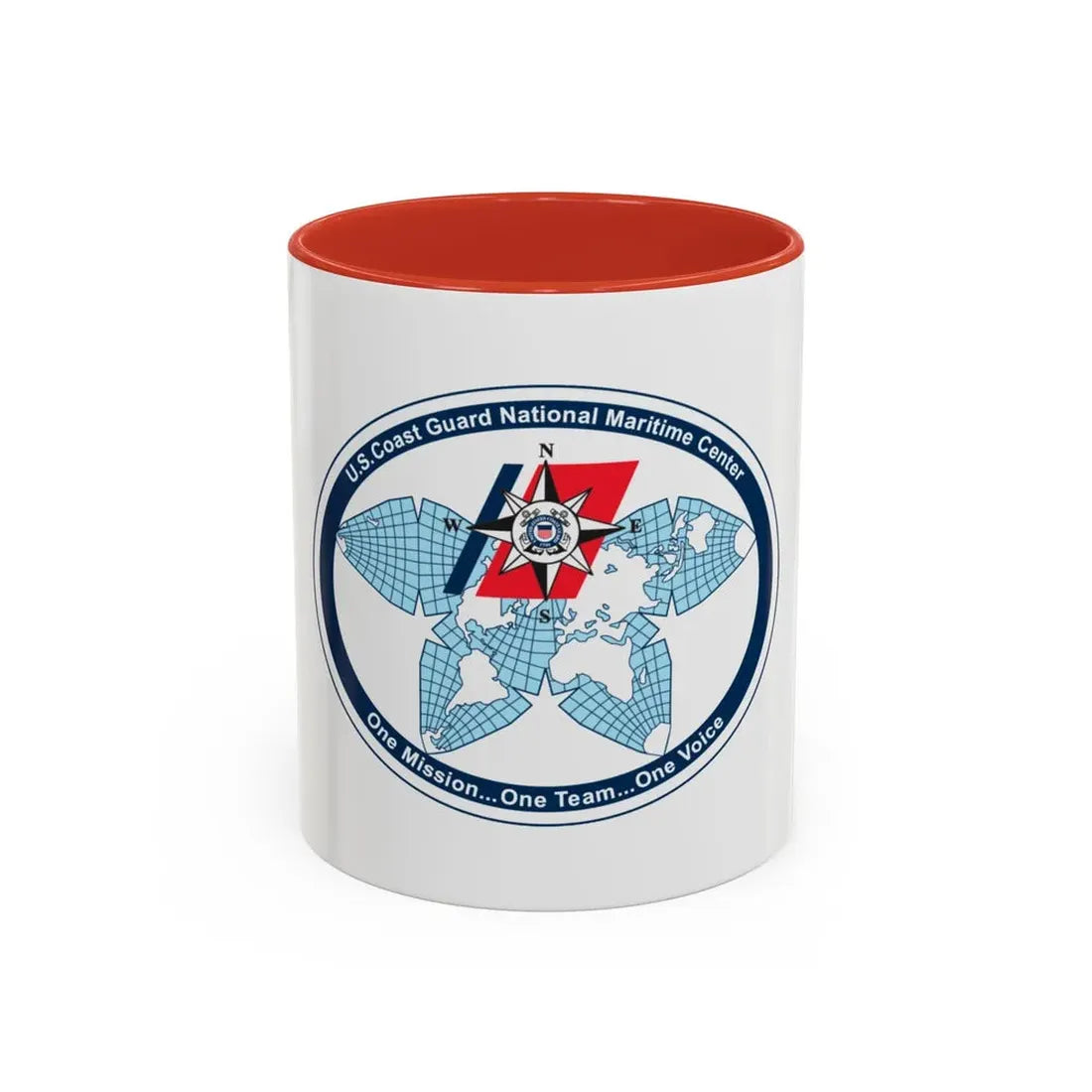 USCG National Matitime Center (U.S. Coast Guard) Accent Coffee Mug 11oz Red - Go Mug Yourself