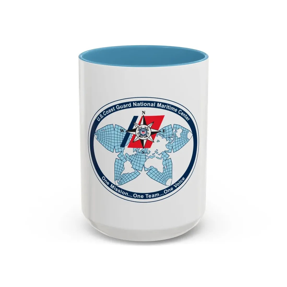 USCG National Matitime Center (U.S. Coast Guard) Accent Coffee Mug 15oz Light Blue - Go Mug Yourself