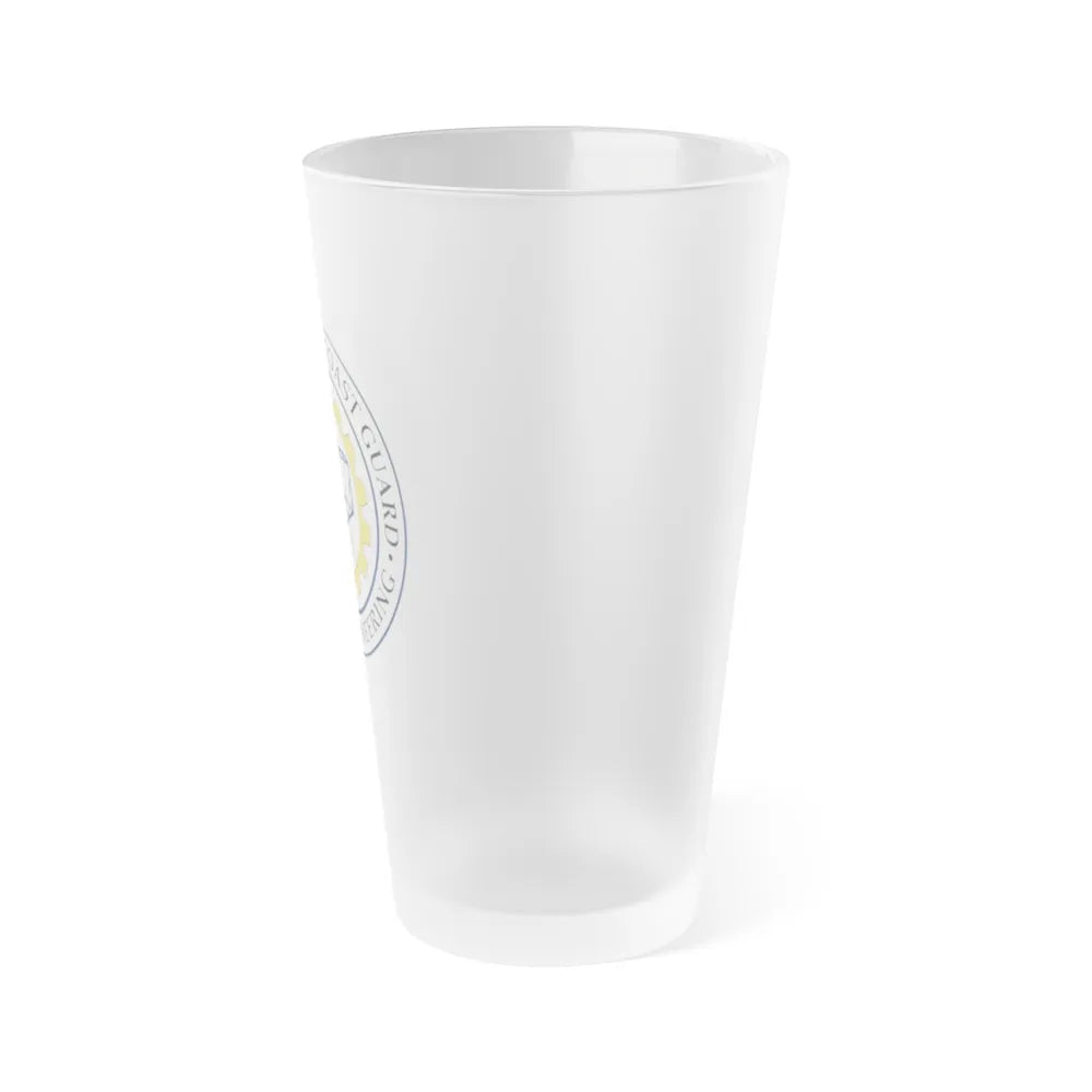 USCG Naval Engineering (U.S. Coast Guard) Frosted Pint Glass 16oz-Go Mug Yourself