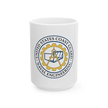 USCG Naval Engineering (U.S. Coast Guard) White Coffee Mug-15oz-Go Mug Yourself