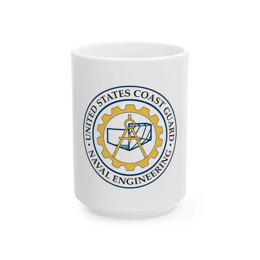 USCG Naval Engineering (U.S. Coast Guard) White Coffee Mug-15oz-Go Mug Yourself