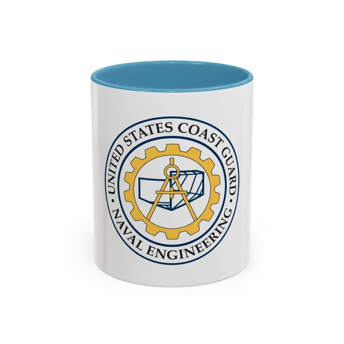 USCG Naval Engineering (U.S. Coast Guard) Accent Coffee Mug 11oz Light Blue - Go Mug Yourself