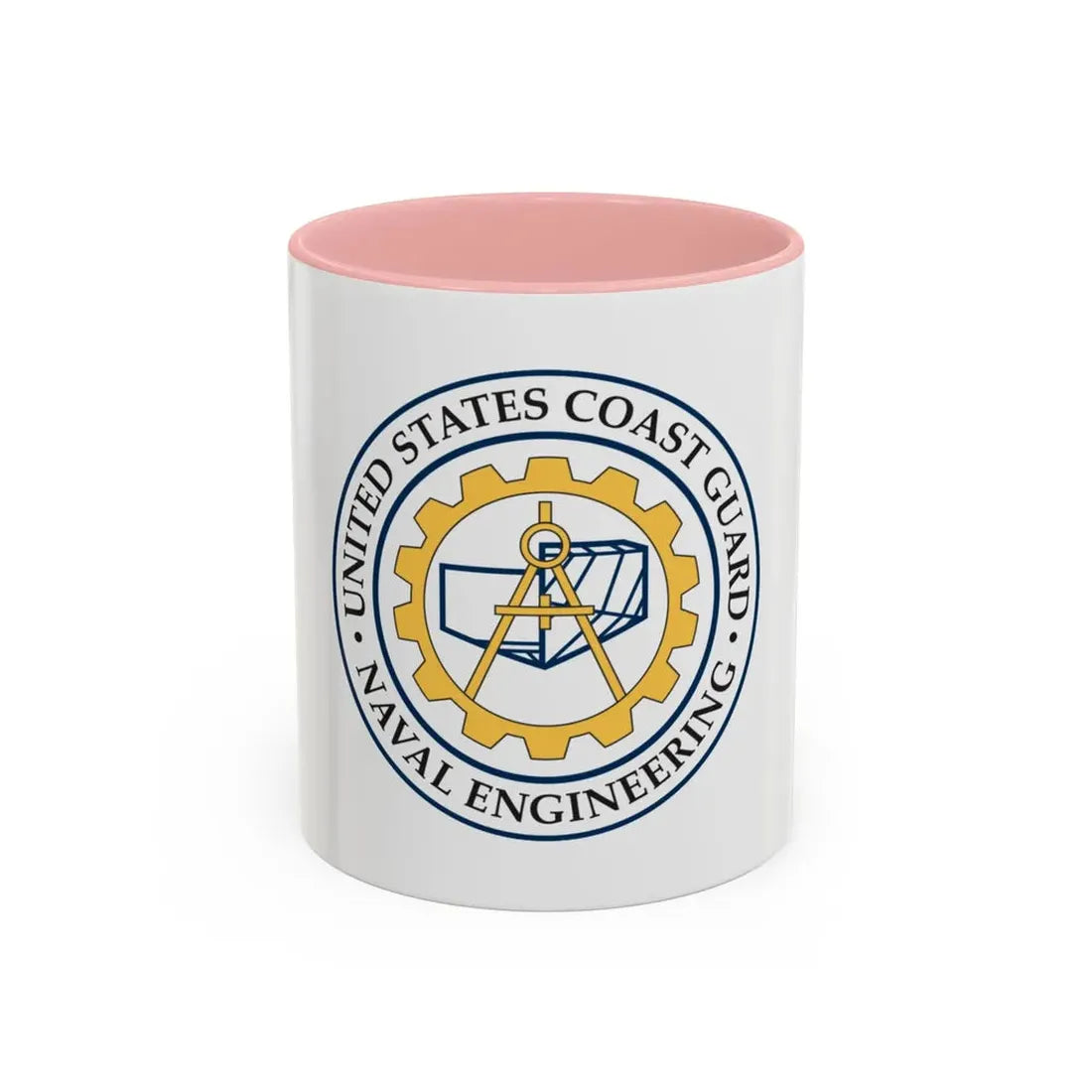 USCG Naval Engineering (U.S. Coast Guard) Accent Coffee Mug 11oz Pink - Go Mug Yourself