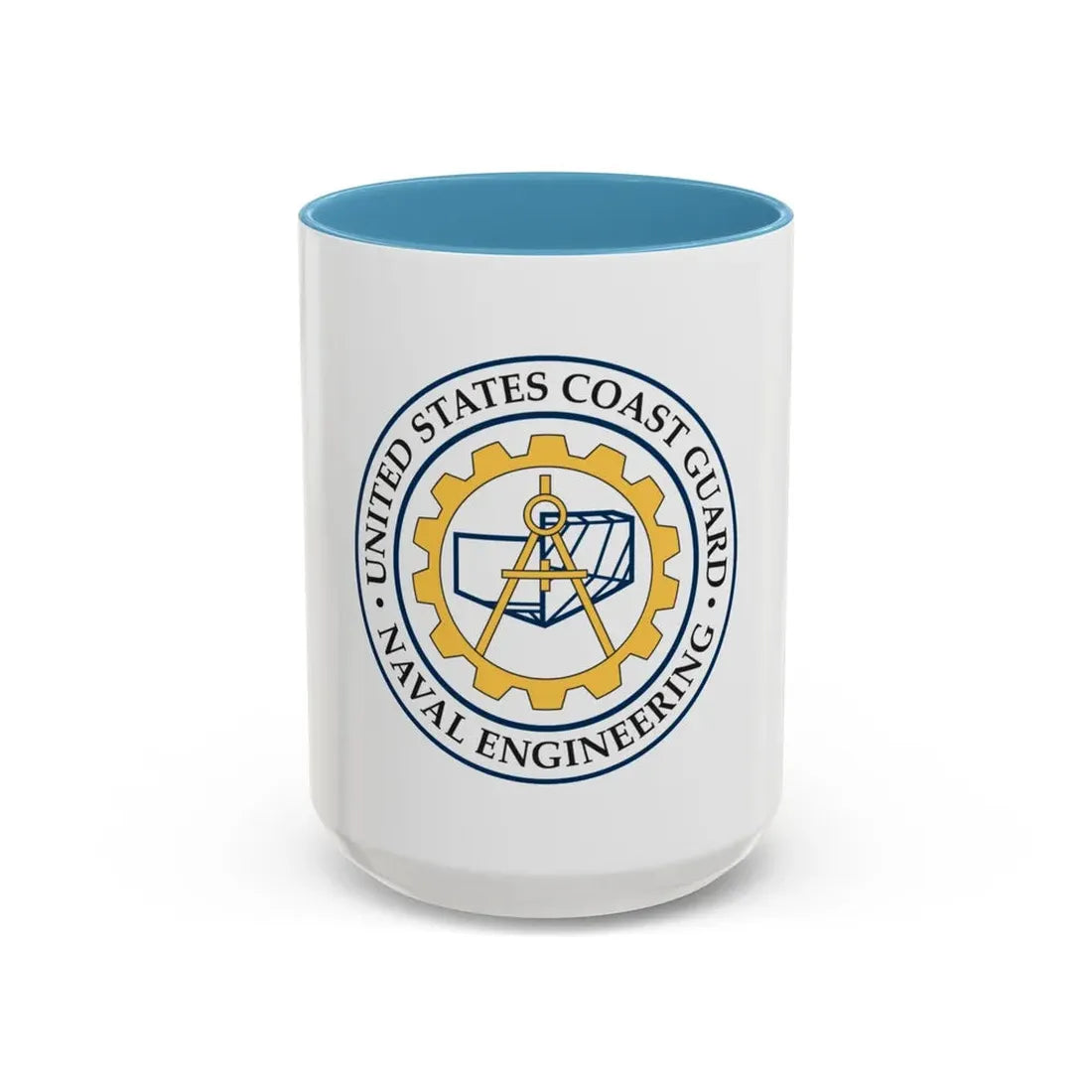 USCG Naval Engineering (U.S. Coast Guard) Accent Coffee Mug 15oz Light Blue - Go Mug Yourself