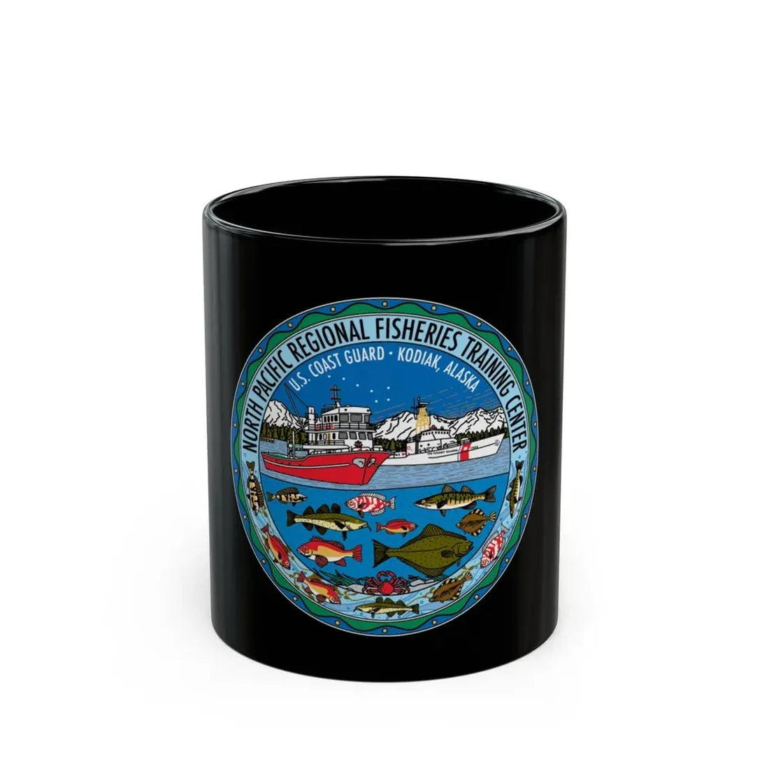USCG NPRFTC Kodiak Alaska 2005 (U.S. Coast Guard) Black Coffee Mug 11oz - Go Mug Yourself
