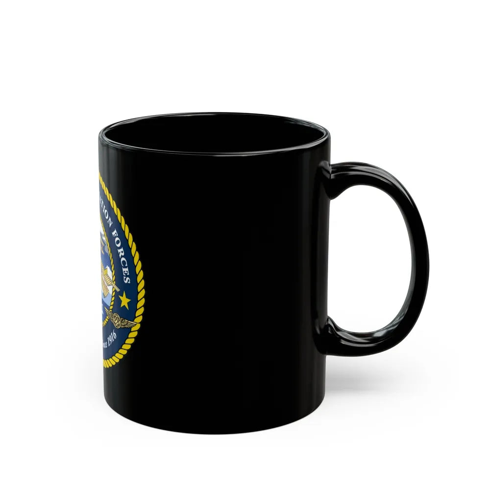 USCG OFFICE OF AVIATION FORCES CG 711 (U.S. Coast Guard) Black Coffee Mug-Go Mug Yourself