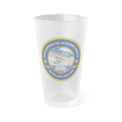 USCG OFFICE OF AVIATION FORCES CG 711 (U.S. Coast Guard) Frosted Pint Glass 16oz-Go Mug Yourself