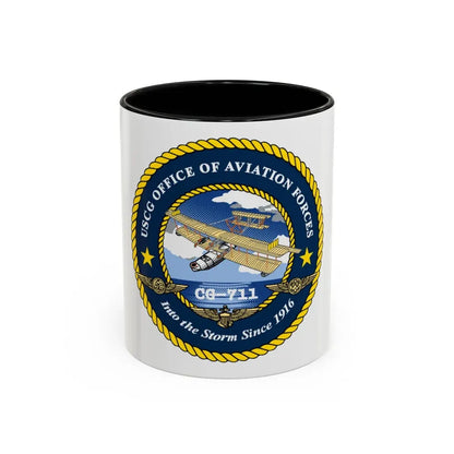 USCG OFFICE OF AVIATION FORCES CG 711 (U.S. Coast Guard) Accent Coffee Mug 11oz Black - Go Mug Yourself