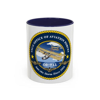 USCG OFFICE OF AVIATION FORCES CG 711 (U.S. Coast Guard) Accent Coffee Mug 11oz Navy - Go Mug Yourself