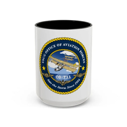 USCG OFFICE OF AVIATION FORCES CG 711 (U.S. Coast Guard) Accent Coffee Mug 15oz Black - Go Mug Yourself